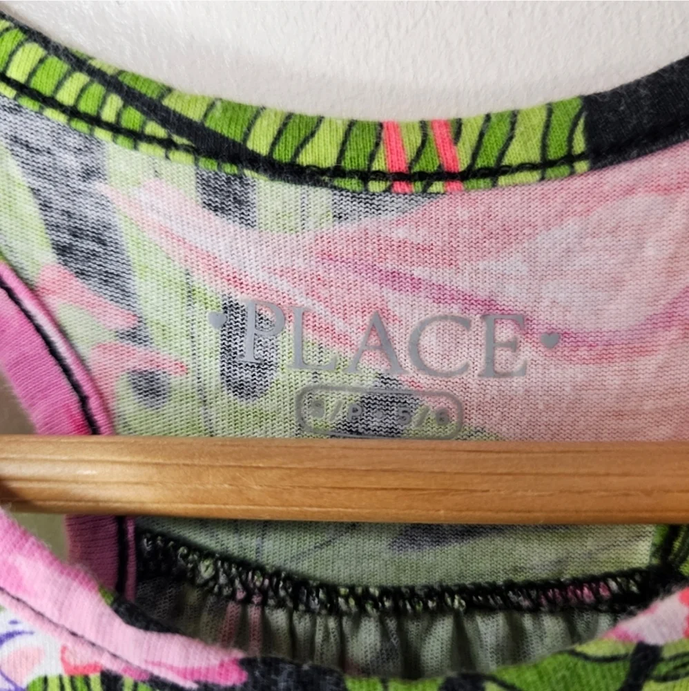 The Children's Place Flamingo Knit Dress Girls Size 5 6 Summer Vacation